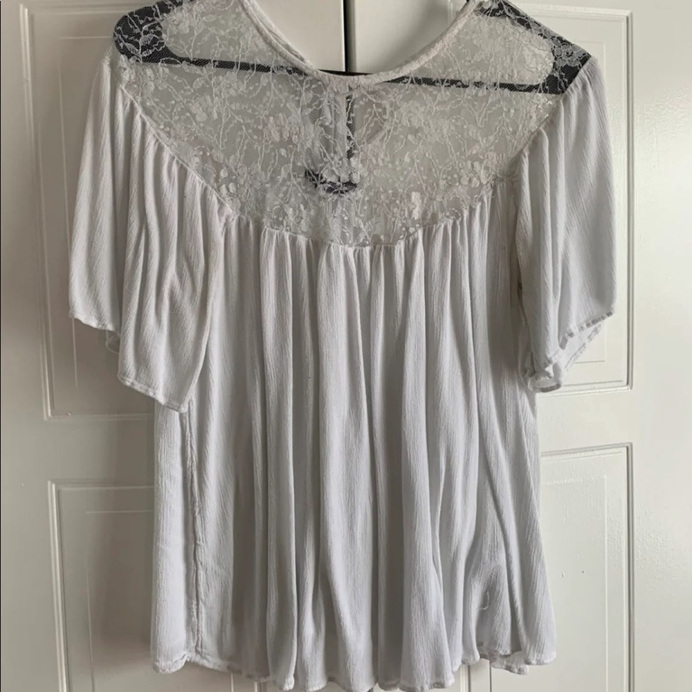 Vintage Abercrombie white lace top Medium